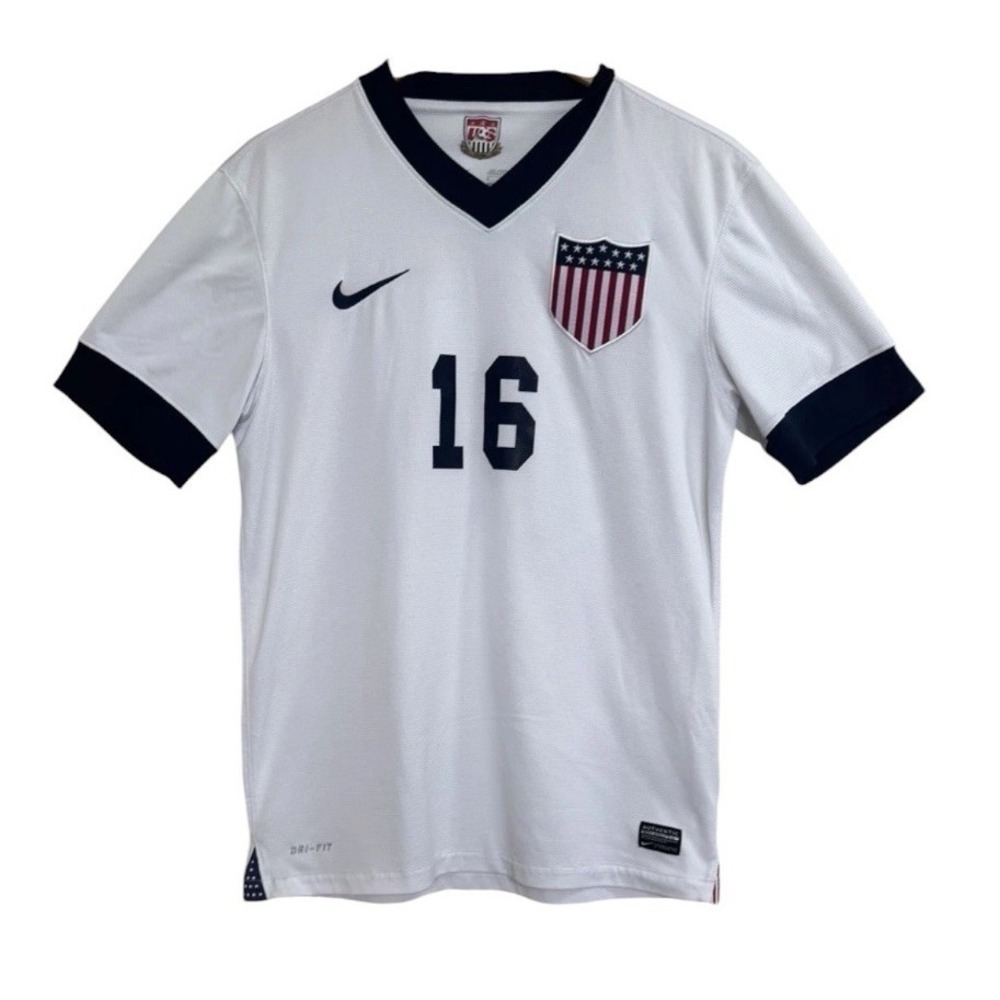 Nike USA US Soccer 2013 Home Centennial Jersey #16 Men's Medium White